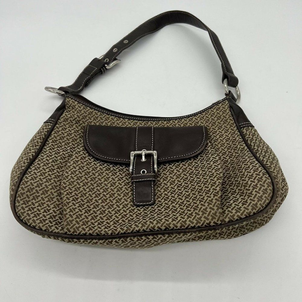 TALBOTS JACQUARD TAN & BROWN SHOULDER BAG
